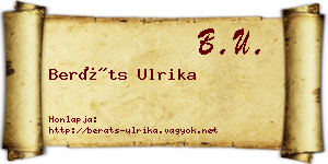 Beráts Ulrika névjegykártya